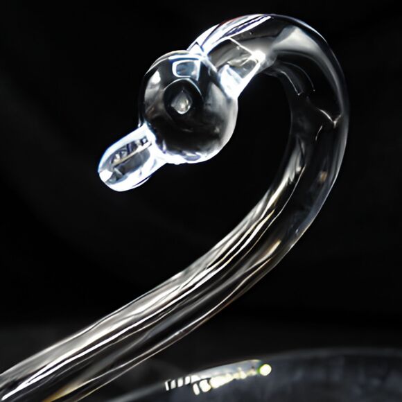 Vintage 1950s Duncan & Miller Clear Glass Swan Bowl Dish Large Retro Centerpiece - Picture 3 of 6